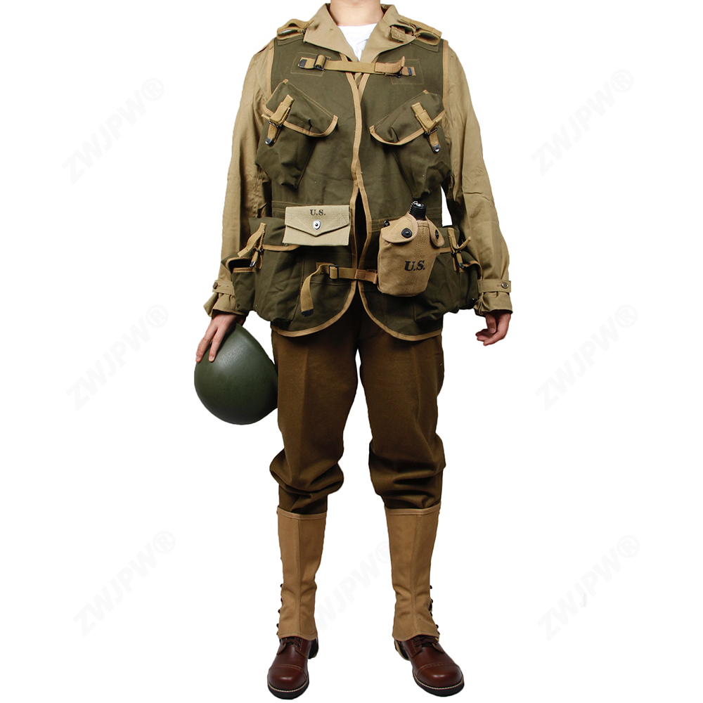 二战美军m41秋冬加厚款诺曼底登陆d-day突击背心卡其绿色